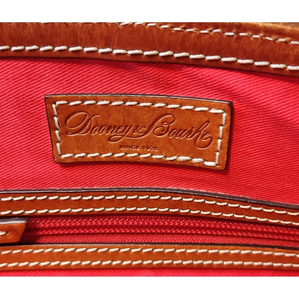 Dooney &‎ Bourke Zip Zip Satchel Cream Tan Pebbled Grain Leather Bag